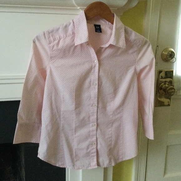 Vintage GAP 3/4 sleeved Swiss Dot Shirt Pink Y2K - Sz Small - Picture 1 of 11